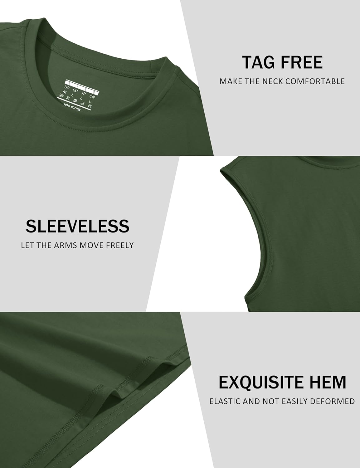 Herren Tank Top Baumwolle Muskel Training Gym Shirts Freizeit Ärmellos Shirts - Bild 27 von 197