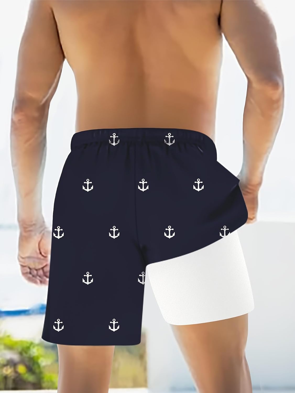 Men's Swim Trunk with Compression Liner Quick Dry Board Shorts Surf Beach Shorts - Picture 52 of 132