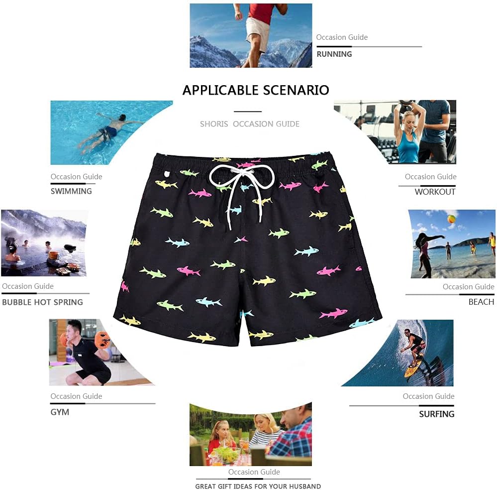 Beach Shorts Swim Trunks Quick Dry Men's Bathing Suit with Mesh Lining - Picture 32 of 111