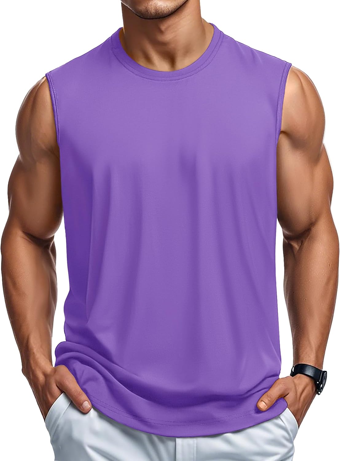 Herren Tank Top Baumwolle Muskel Training Gym Shirts Freizeit Ärmellos Shirts - Bild 37 von 197