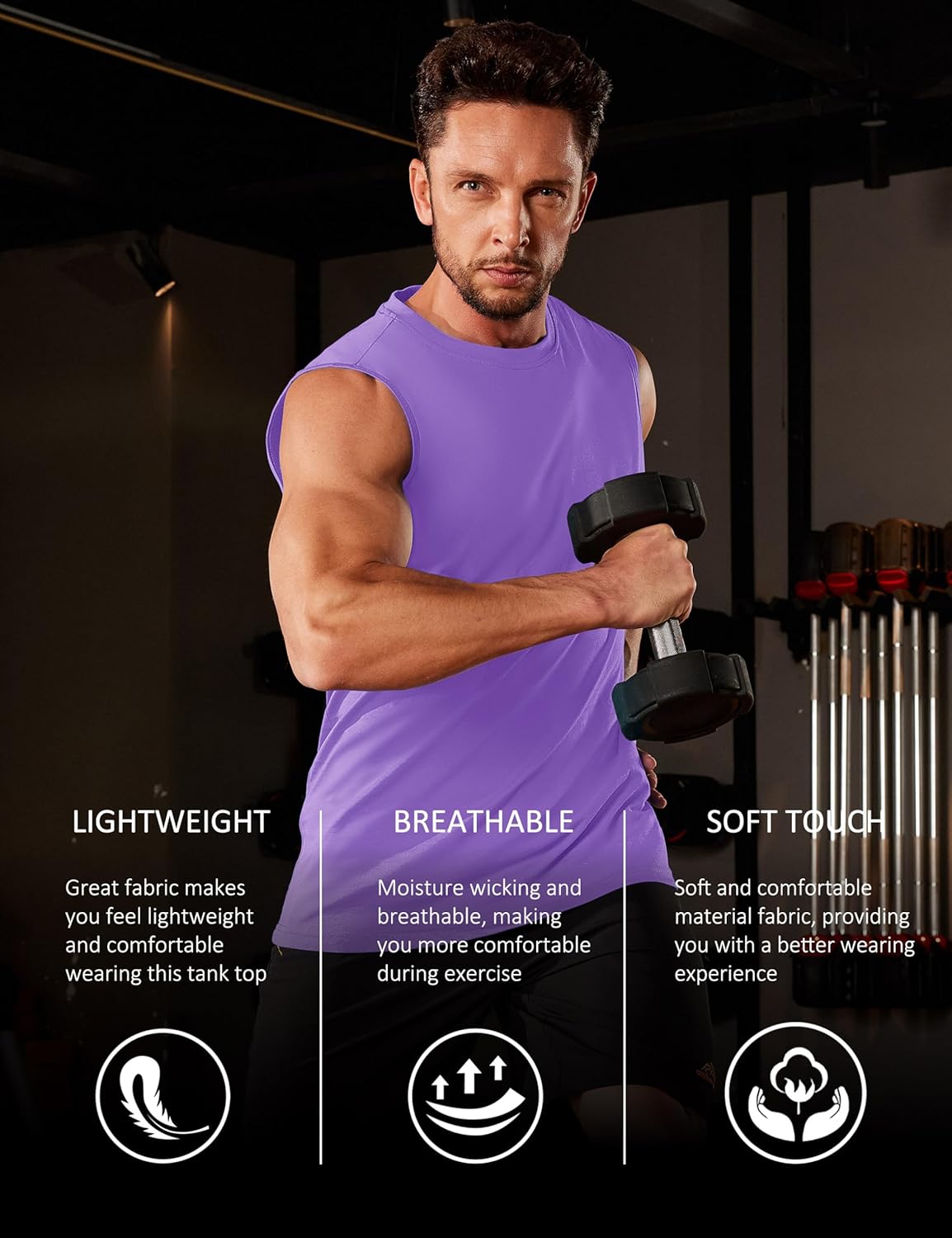 Herren Tank Top Baumwolle Muskel Training Gym Shirts Freizeit Ärmellos Shirts - Bild 39 von 197
