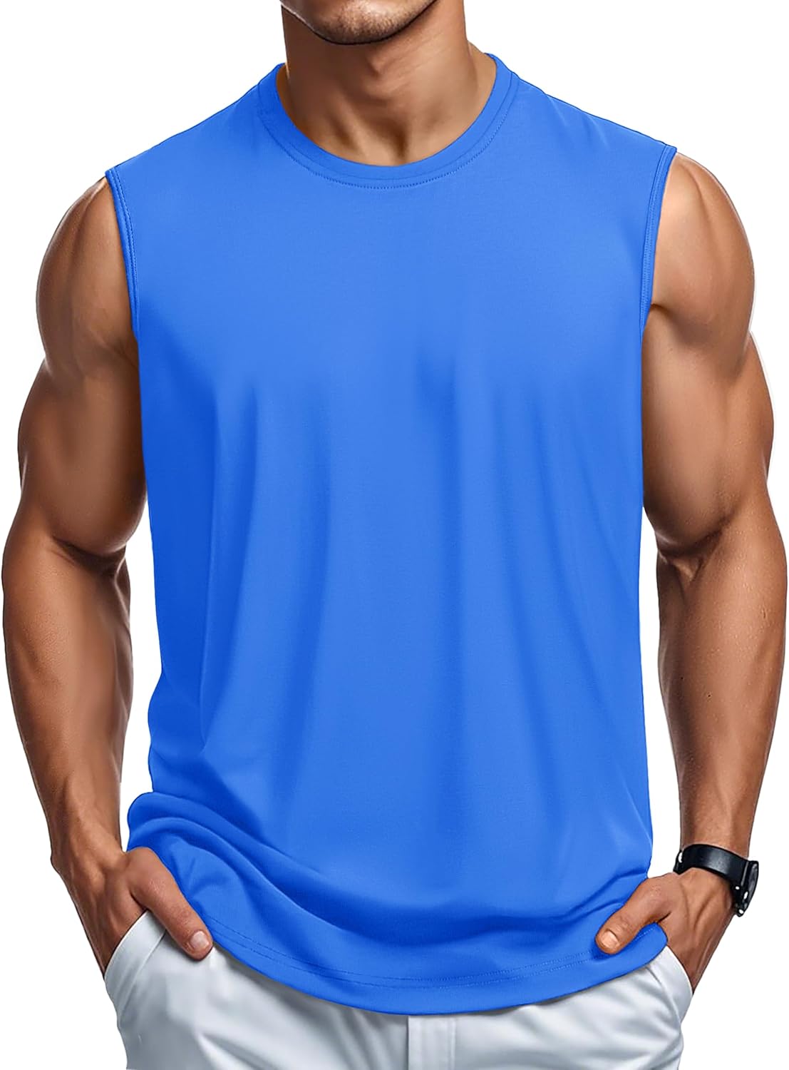 Herren Tank Top Baumwolle Muskel Training Gym Shirts Freizeit Ärmellos Shirts - Bild 50 von 197