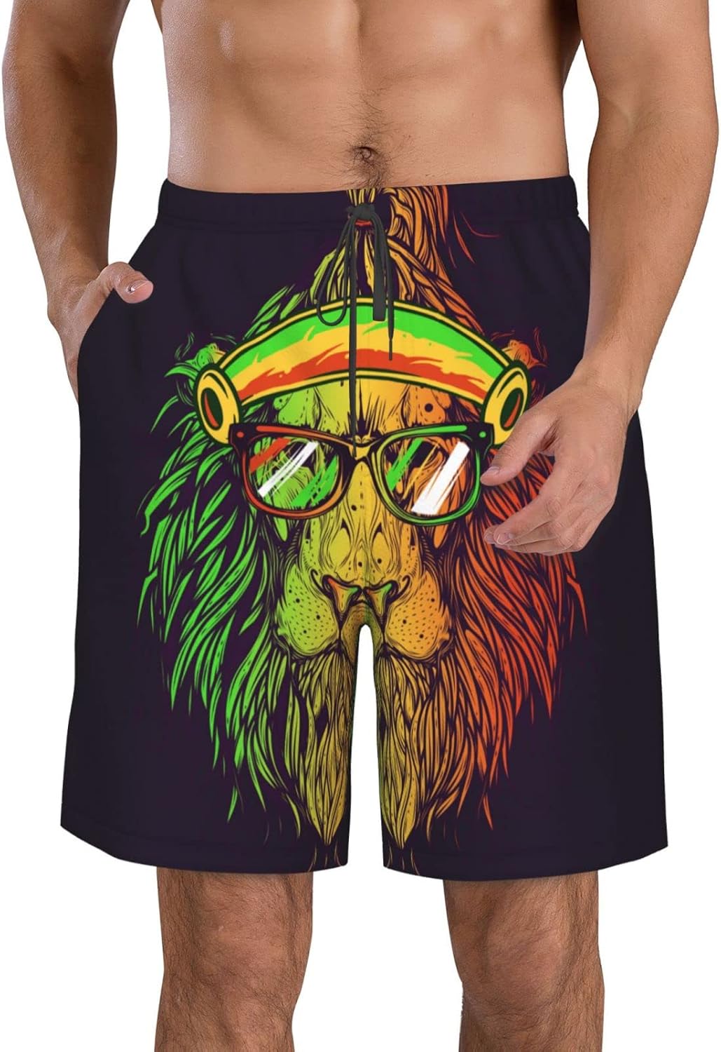 Men's Swim Trunks Beach Board Shorts Quick Dry Swimwear Sports with Pockets - Picture 87 of 99