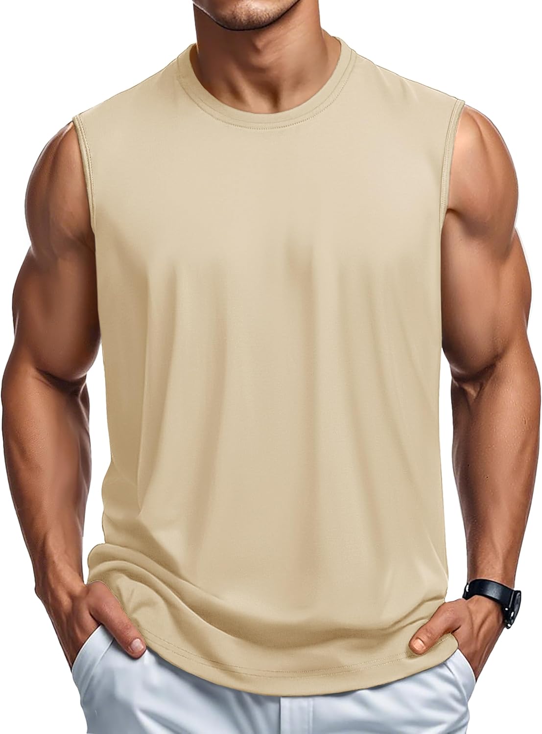 Herren Tank Top Baumwolle Muskel Training Gym Shirts Freizeit Ärmellos Shirts - Bild 58 von 197