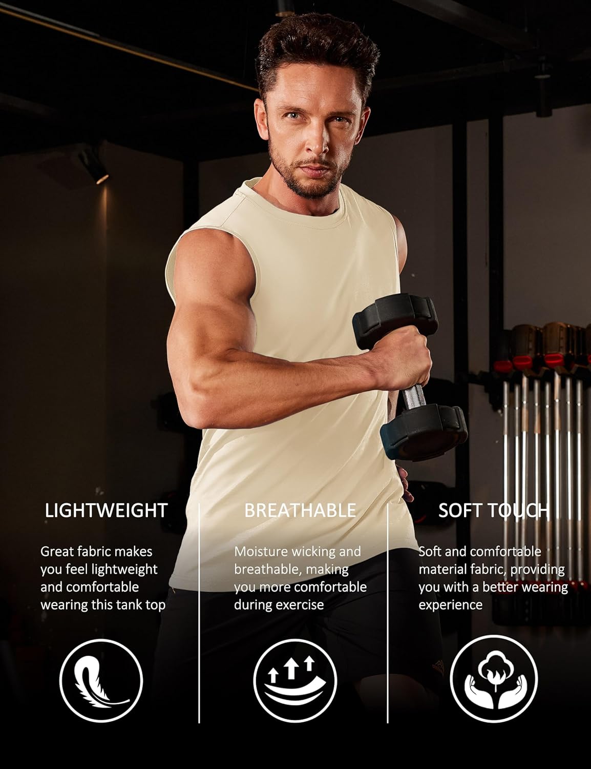 Herren Tank Top Baumwolle Muskel Training Gym Shirts Freizeit Ärmellos Shirts - Bild 60 von 197