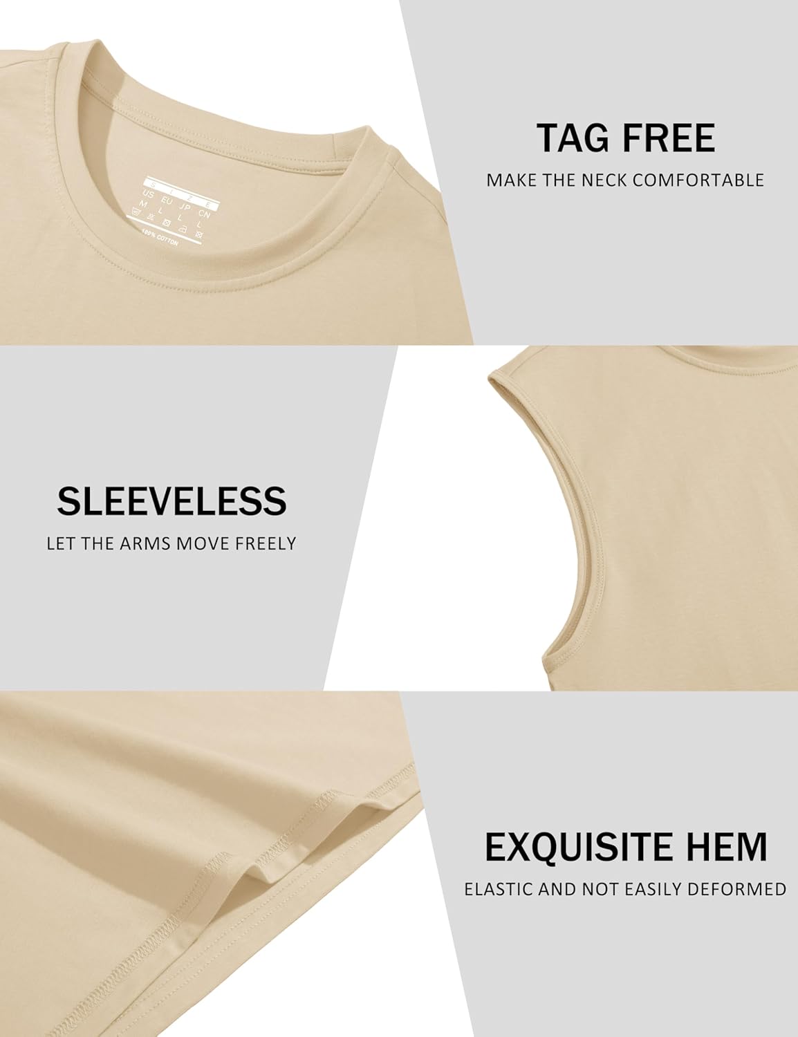 Herren Tank Top Baumwolle Muskel Training Gym Shirts Freizeit Ärmellos Shirts - Bild 61 von 197