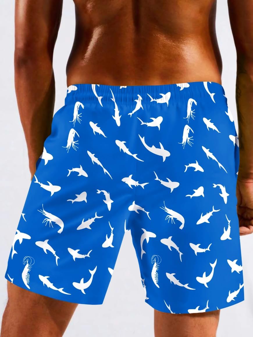 Men's Swim Trunk with Compression Liner Quick Dry Board Shorts Surf Beach Shorts - Picture 88 of 132