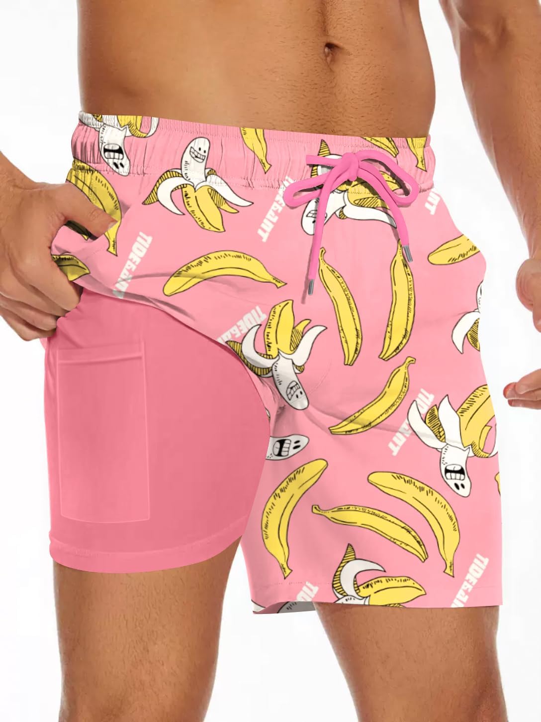 Men's Swim Trunk with Compression Liner Quick Dry Board Shorts Surf Beach Shorts - Picture 93 of 132