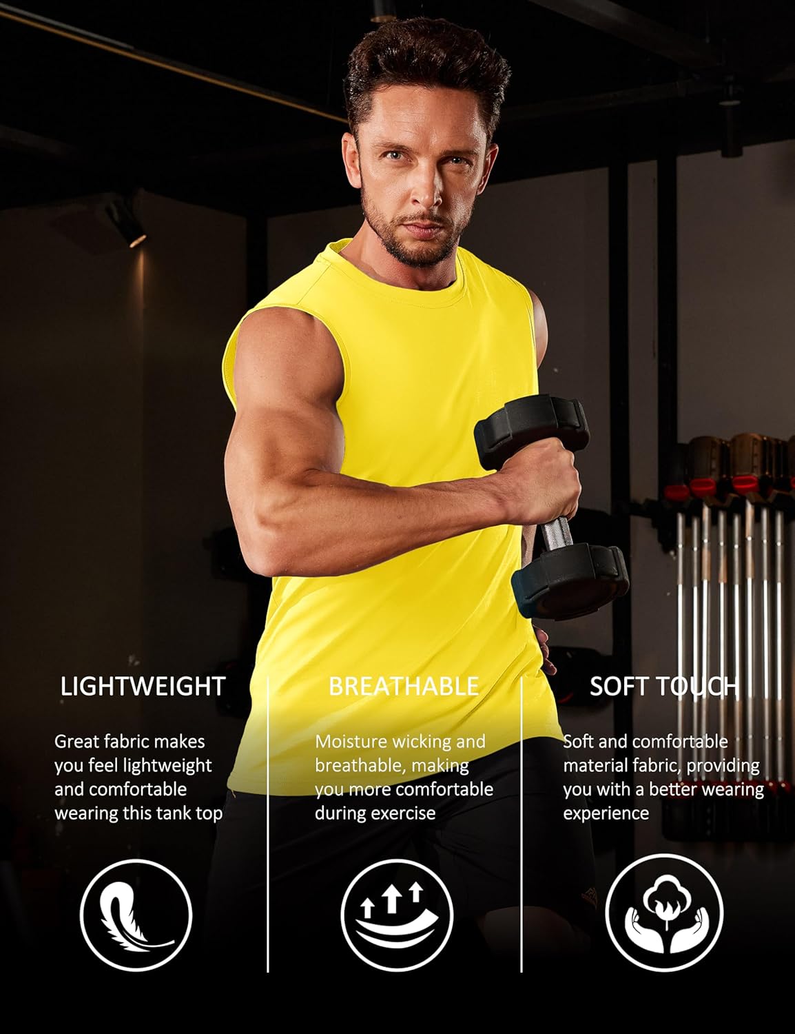 Herren Tank Top Baumwolle Muskel Training Gym Shirts Freizeit Ärmellos Shirts - Bild 74 von 197