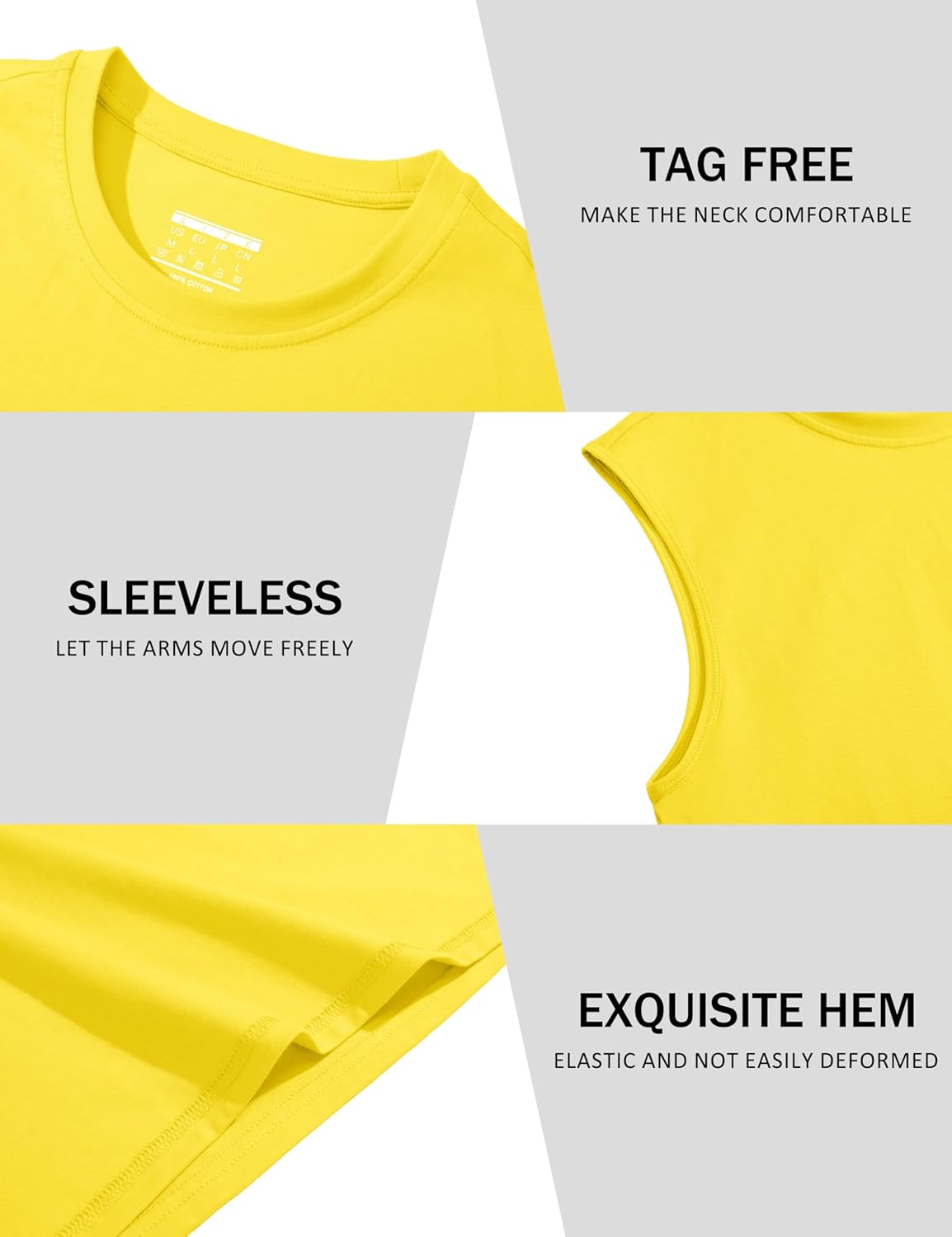 Herren Tank Top Baumwolle Muskel Training Gym Shirts Freizeit Ärmellos Shirts - Bild 76 von 197