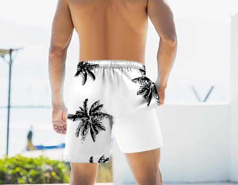 Men's Swim Trunk with Compression Liner Quick Dry Board Shorts Surf Beach Shorts - Picture 102 of 132
