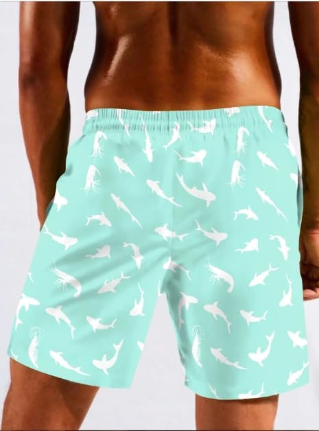 Men's Swim Trunk with Compression Liner Quick Dry Board Shorts Surf Beach Shorts - Picture 106 of 132