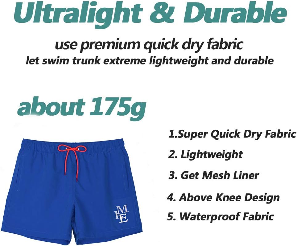 Beach Shorts Swim Trunks Quick Dry Men's Bathing Suit with Mesh Lining - Picture 42 of 111