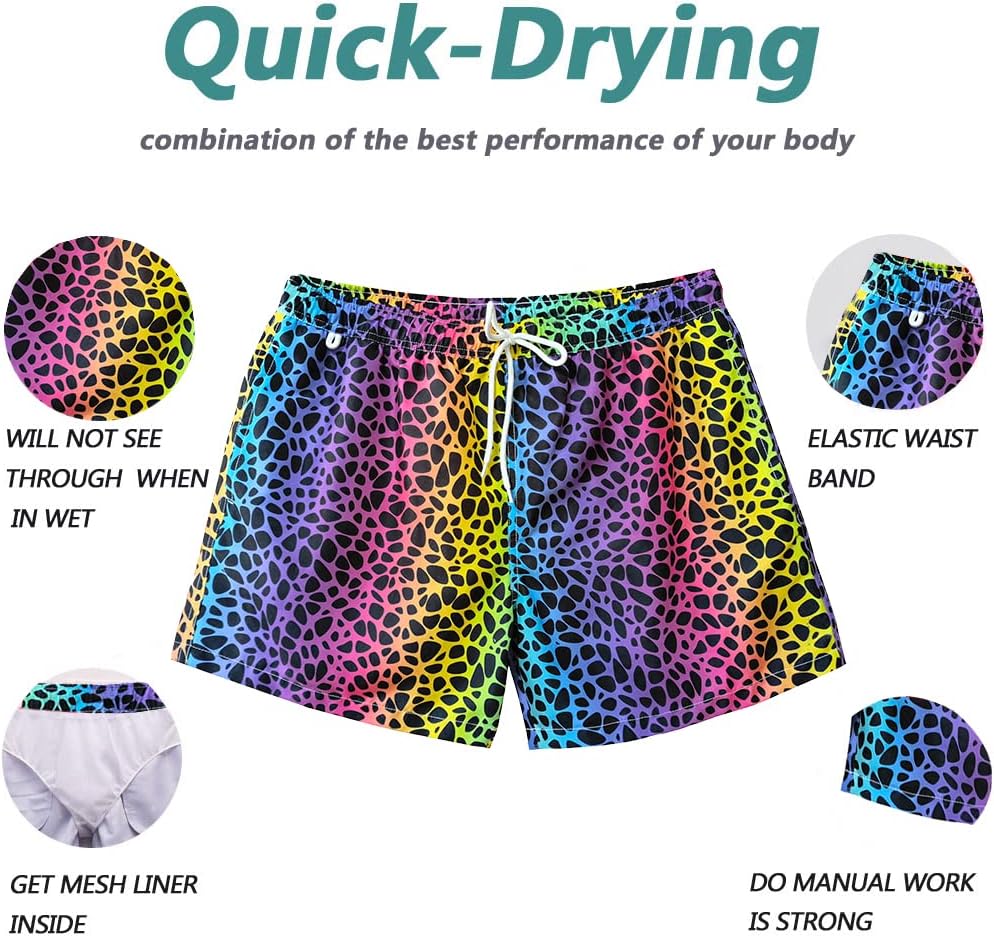 Beach Shorts Swim Trunks Quick Dry Men's Bathing Suit with Mesh Lining - Picture 45 of 111