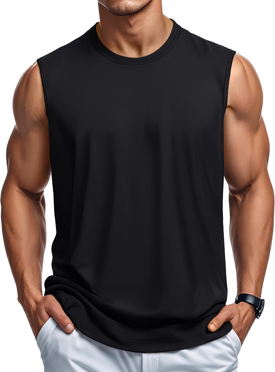 Herren Tank Top Baumwolle Muskel Training Gym Shirts Freizeit Ärmellos Shirts - Bild 93 von 197