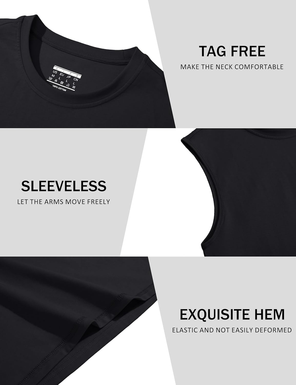 Herren Tank Top Baumwolle Muskel Training Gym Shirts Freizeit Ärmellos Shirts - Bild 97 von 197