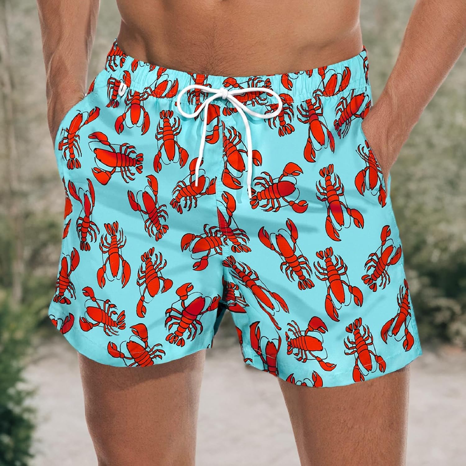Beach Shorts Swim Trunks Quick Dry Men's Bathing Suit with Mesh Lining - Picture 50 of 111