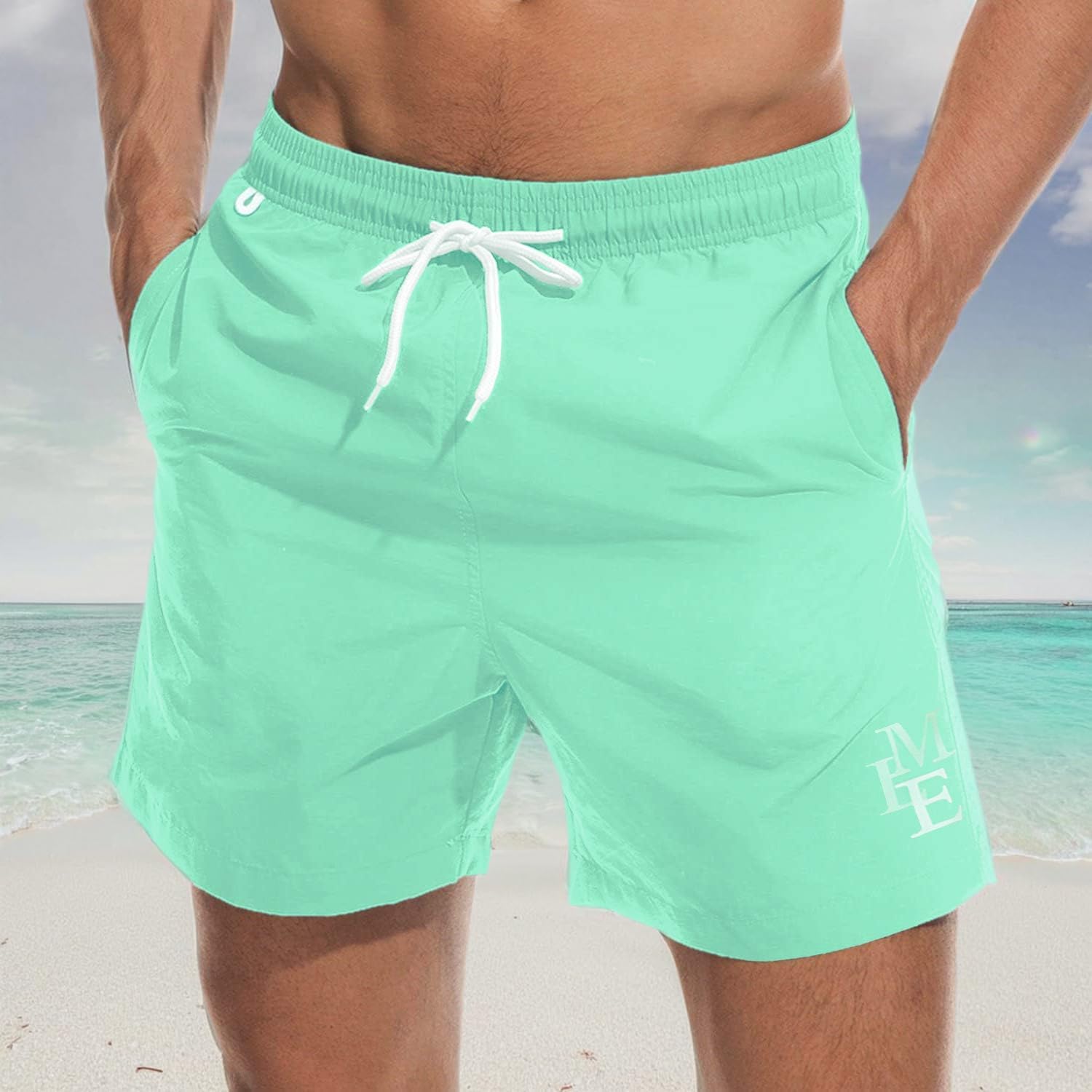 Beach Shorts Swim Trunks Quick Dry Men's Bathing Suit with Mesh Lining - Picture 51 of 111