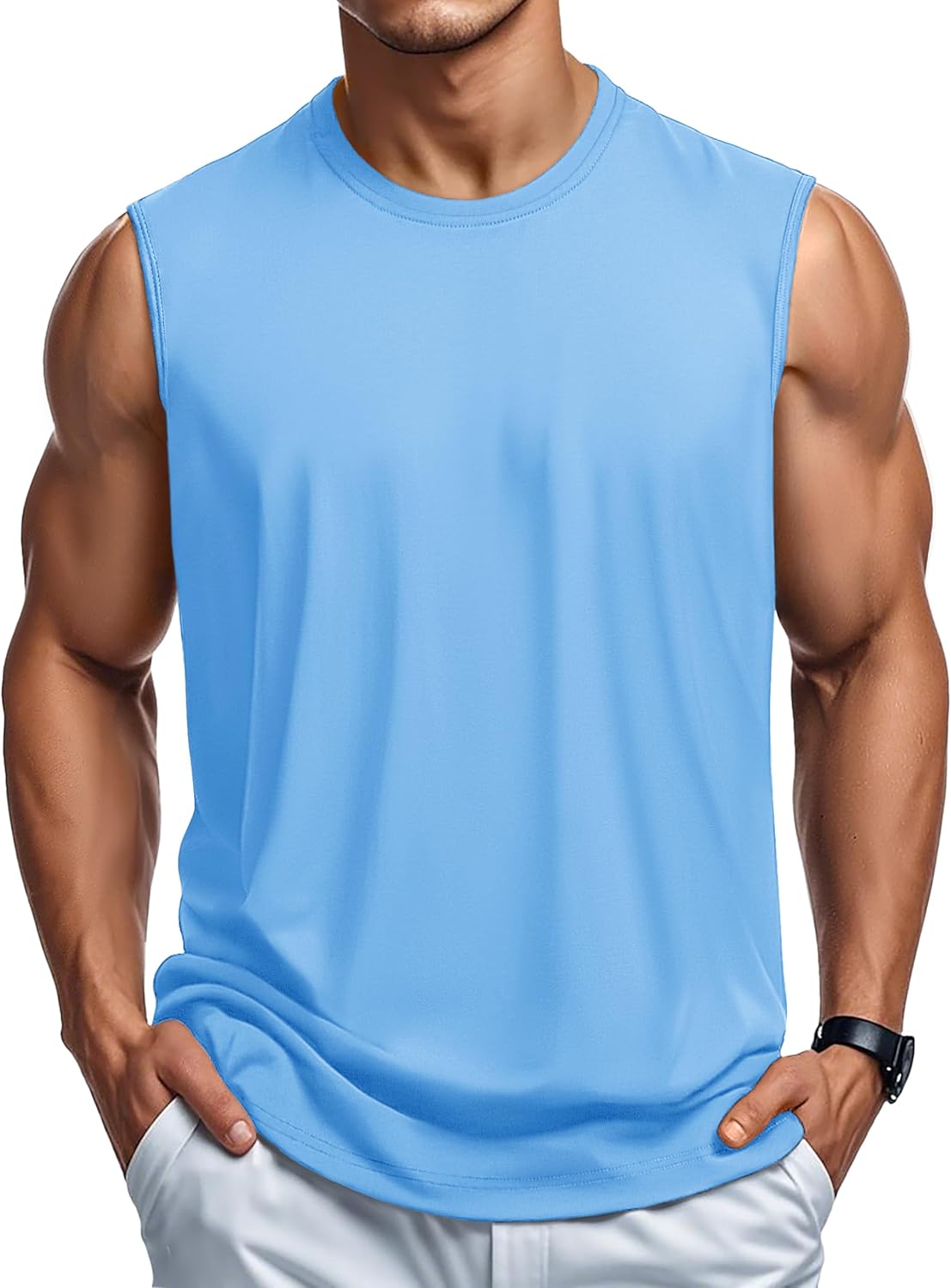 Herren Tank Top Baumwolle Muskel Training Gym Shirts Freizeit Ärmellos Shirts - Bild 100 von 197