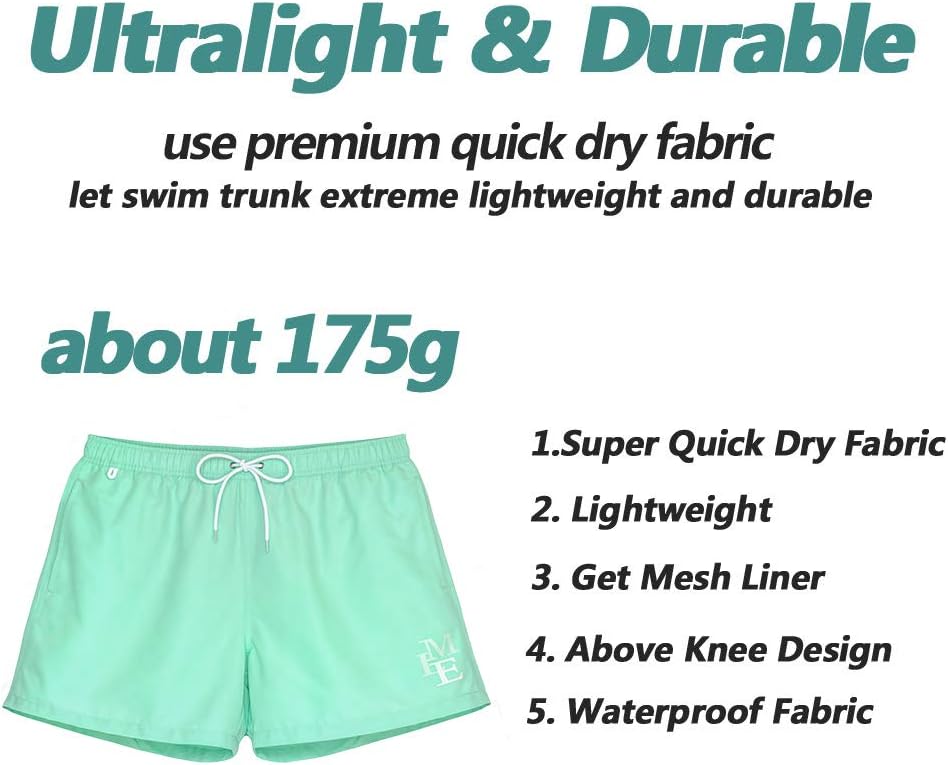 Beach Shorts Swim Trunks Quick Dry Men's Bathing Suit with Mesh Lining - Picture 54 of 111