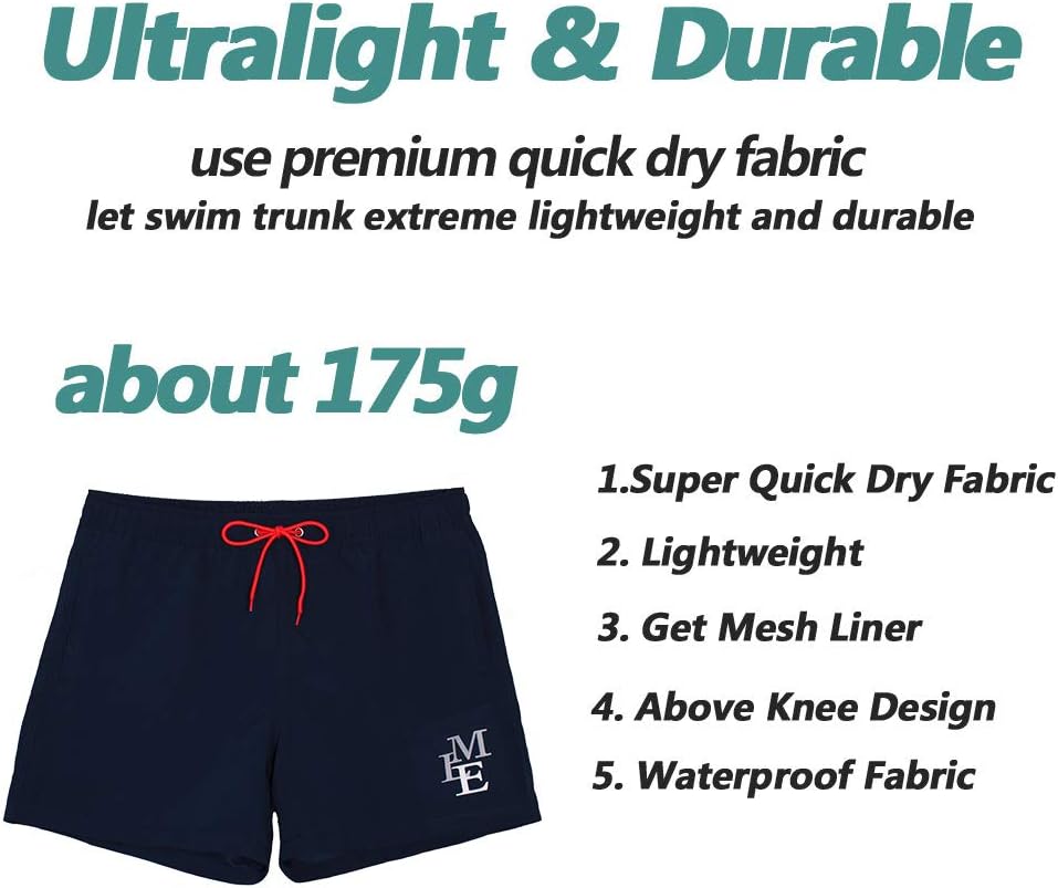 Beach Shorts Swim Trunks Quick Dry Men's Bathing Suit with Mesh Lining - Picture 60 of 111