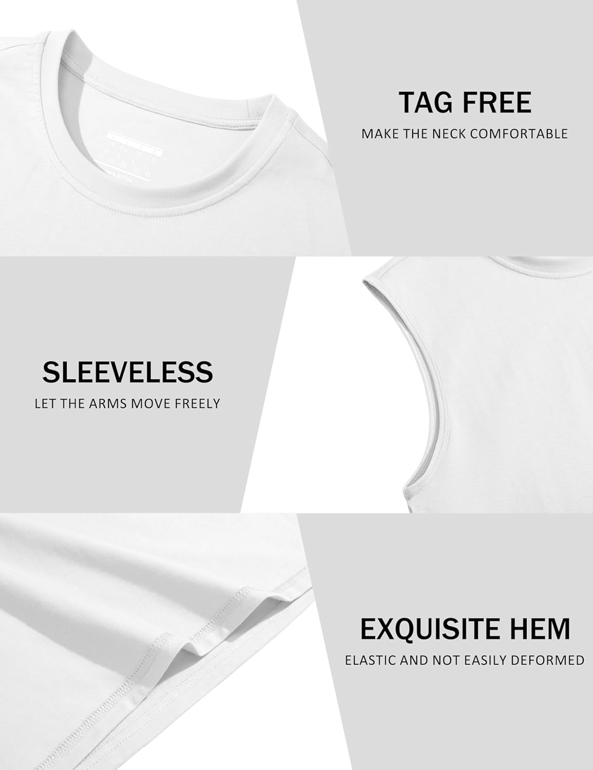 Herren Tank Top Baumwolle Muskel Training Gym Shirts Freizeit Ärmellos Shirts - Bild 111 von 197