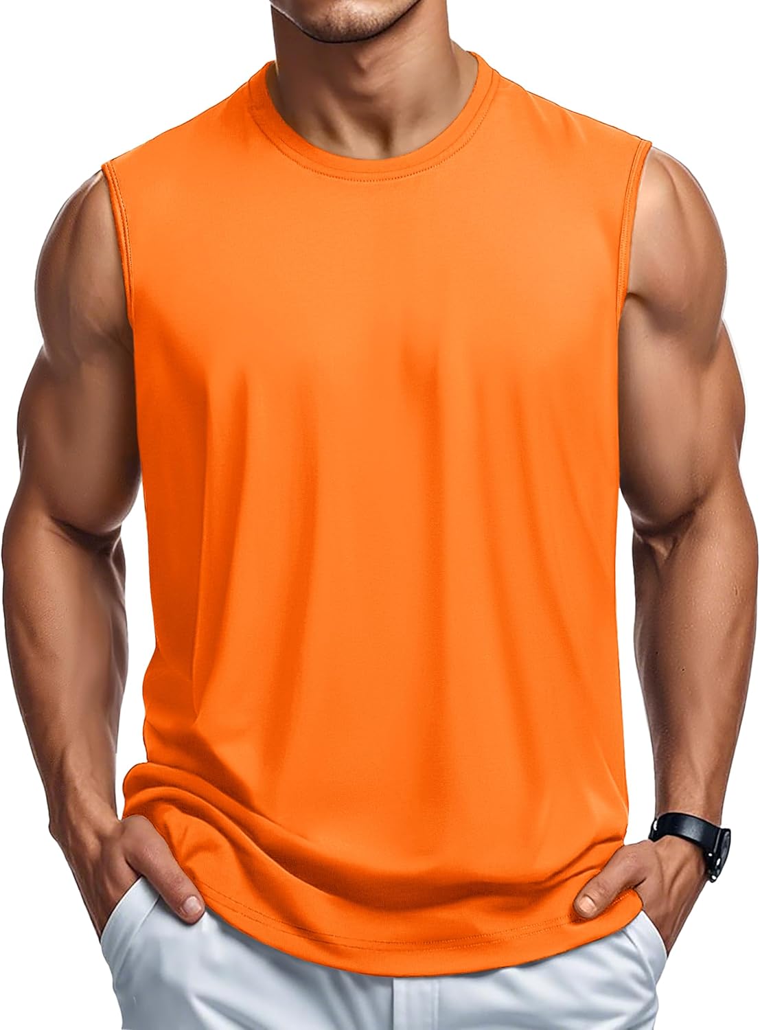 Herren Tank Top Baumwolle Muskel Training Gym Shirts Freizeit Ärmellos Shirts - Bild 114 von 197