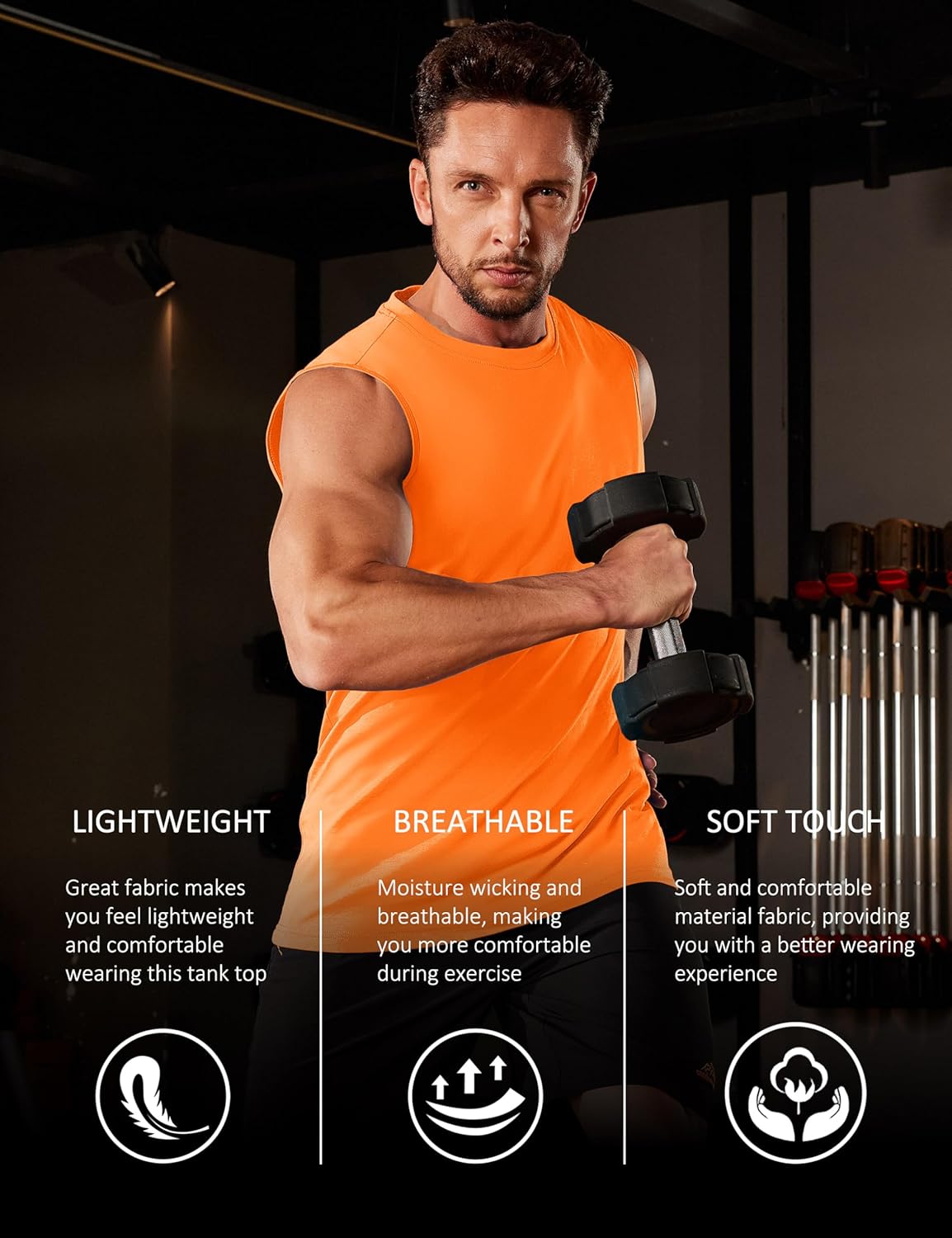 Herren Tank Top Baumwolle Muskel Training Gym Shirts Freizeit Ärmellos Shirts - Bild 115 von 197