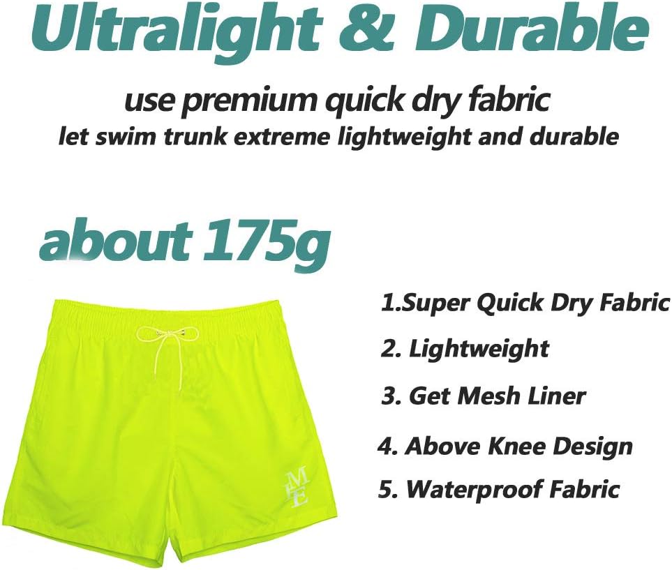 Beach Shorts Swim Trunks Quick Dry Men's Bathing Suit with Mesh Lining - Picture 74 of 111