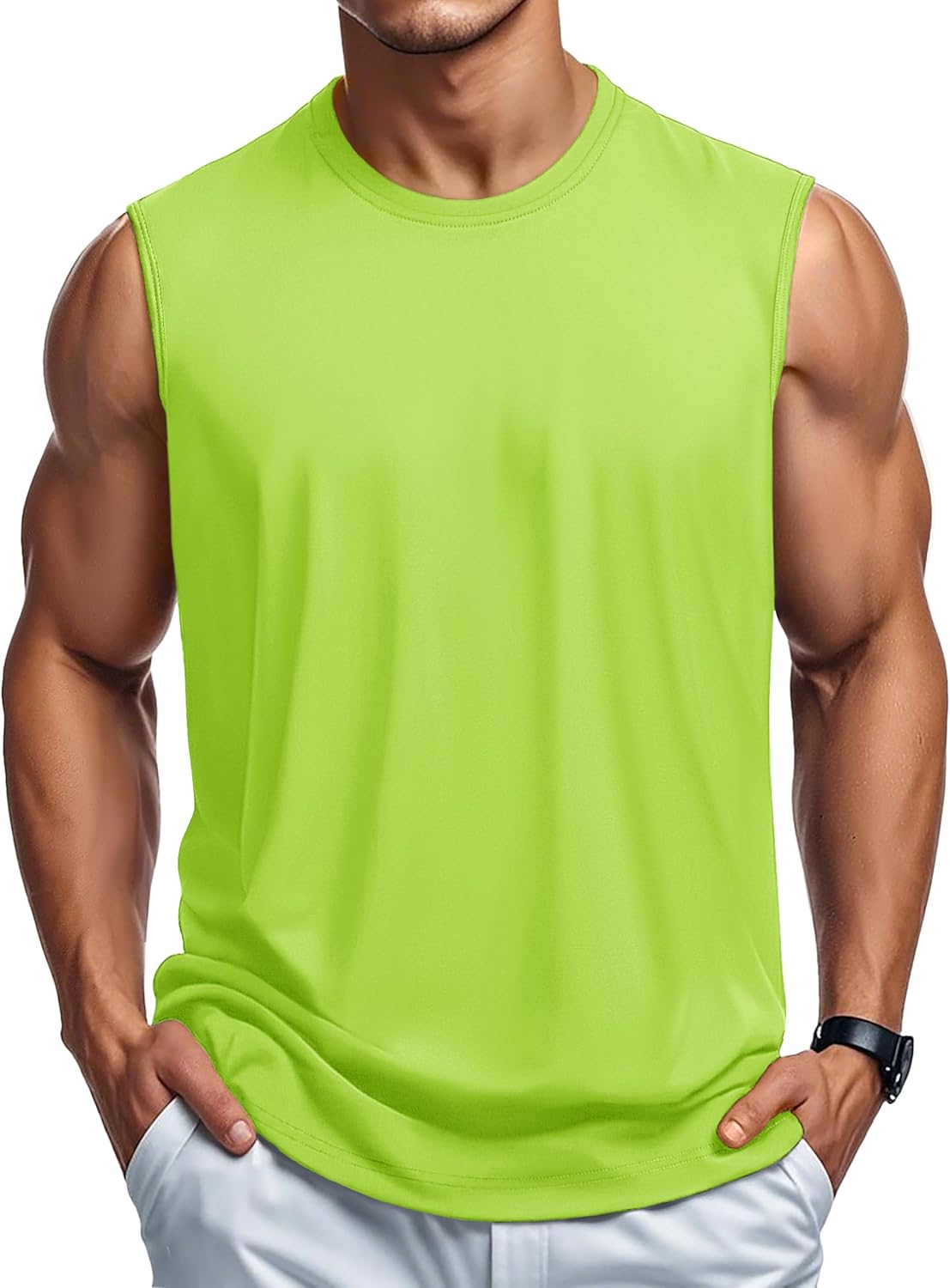 Herren Tank Top Baumwolle Muskel Training Gym Shirts Freizeit Ärmellos Shirts - Bild 121 von 197