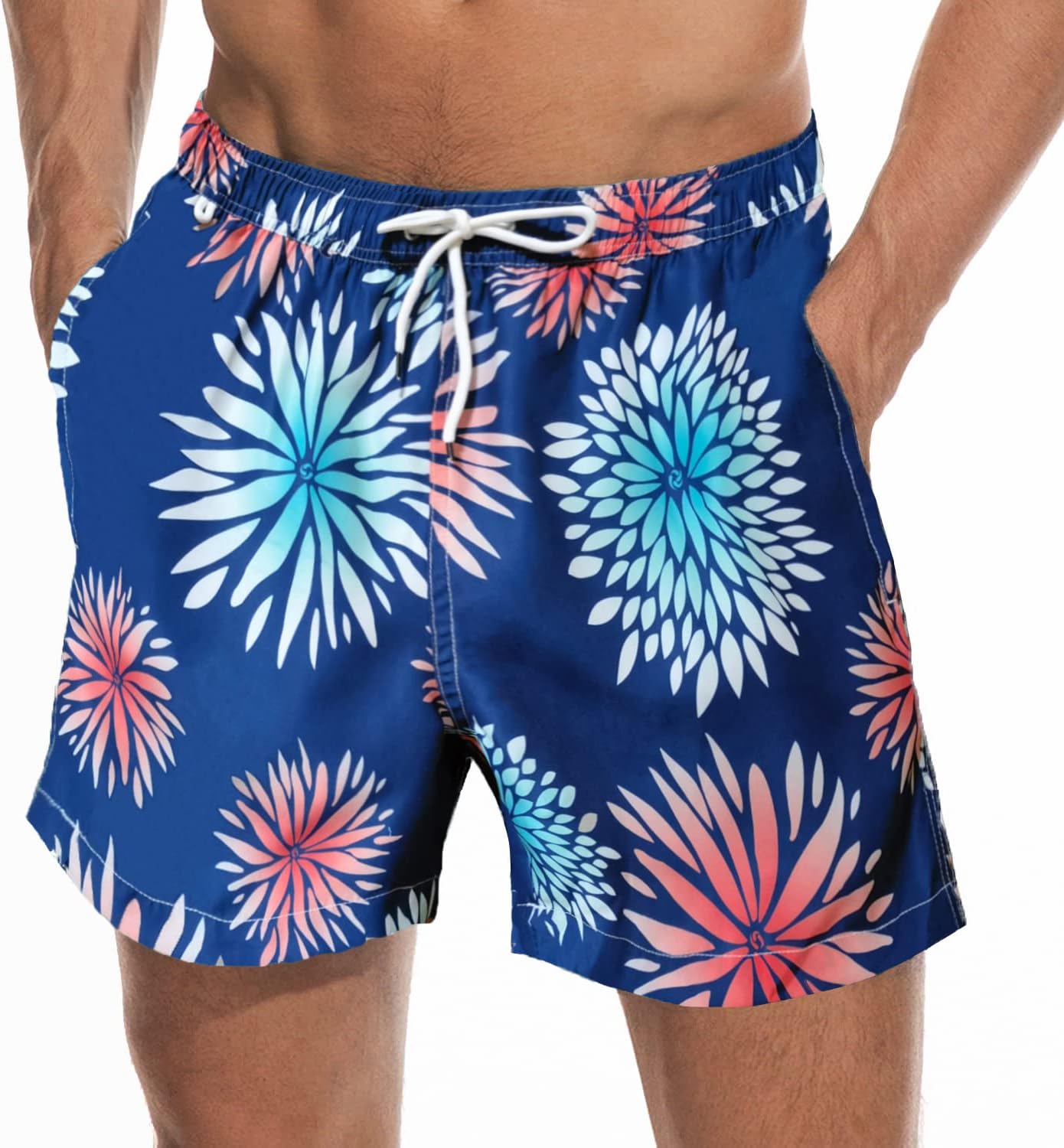 Beach Shorts Swim Trunks Quick Dry Men's Bathing Suit with Mesh Lining - Picture 77 of 111