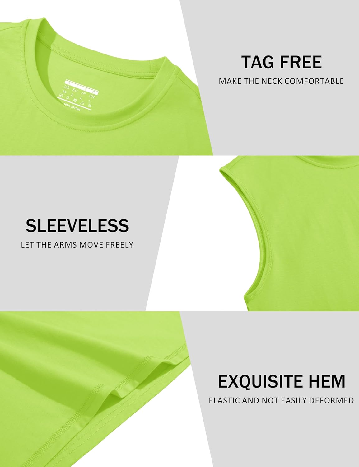 Herren Tank Top Baumwolle Muskel Training Gym Shirts Freizeit Ärmellos Shirts - Bild 124 von 197