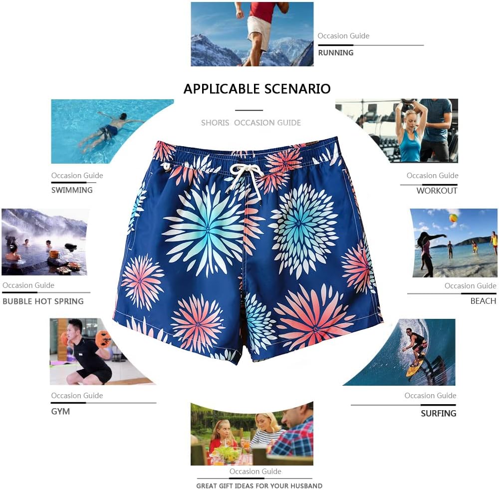 Beach Shorts Swim Trunks Quick Dry Men's Bathing Suit with Mesh Lining - Picture 81 of 111
