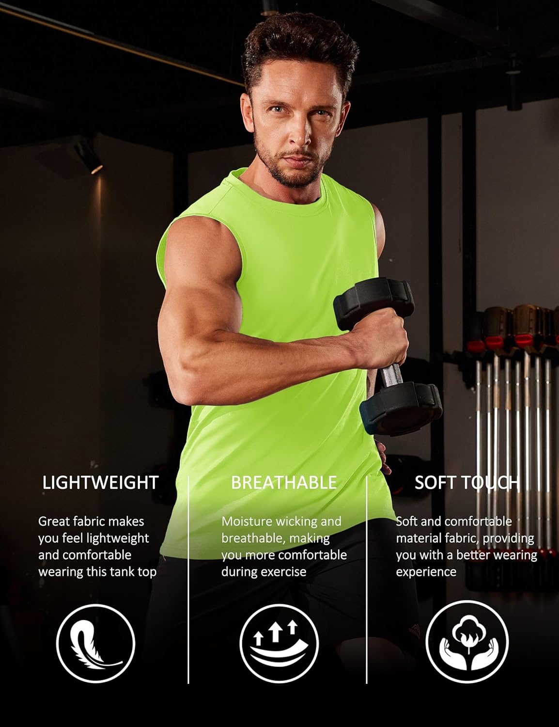 Herren Tank Top Baumwolle Muskel Training Gym Shirts Freizeit Ärmellos Shirts - Bild 127 von 197