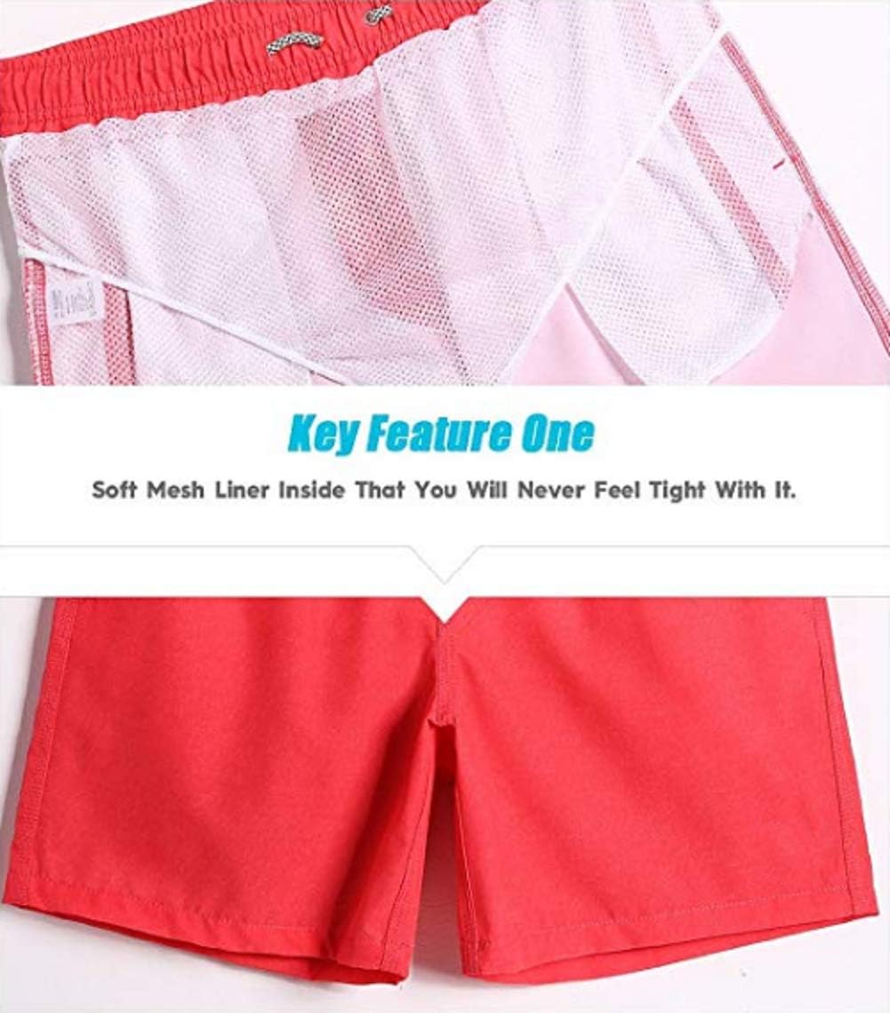 Beach Shorts Swim Trunks Quick Dry Men's Bathing Suit with Mesh Lining - Picture 86 of 111