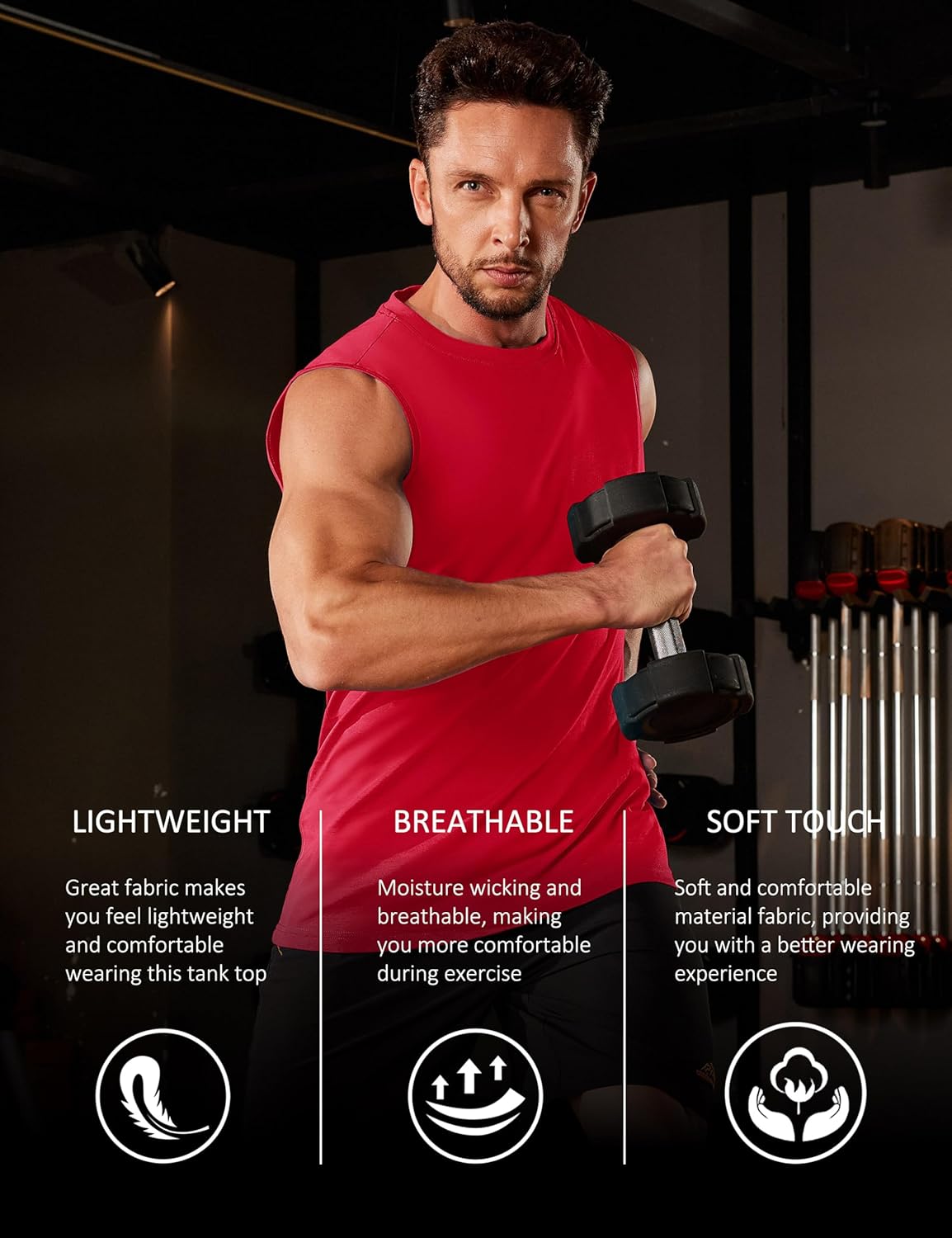 Herren Tank Top Baumwolle Muskel Training Gym Shirts Freizeit Ärmellos Shirts - Bild 130 von 197