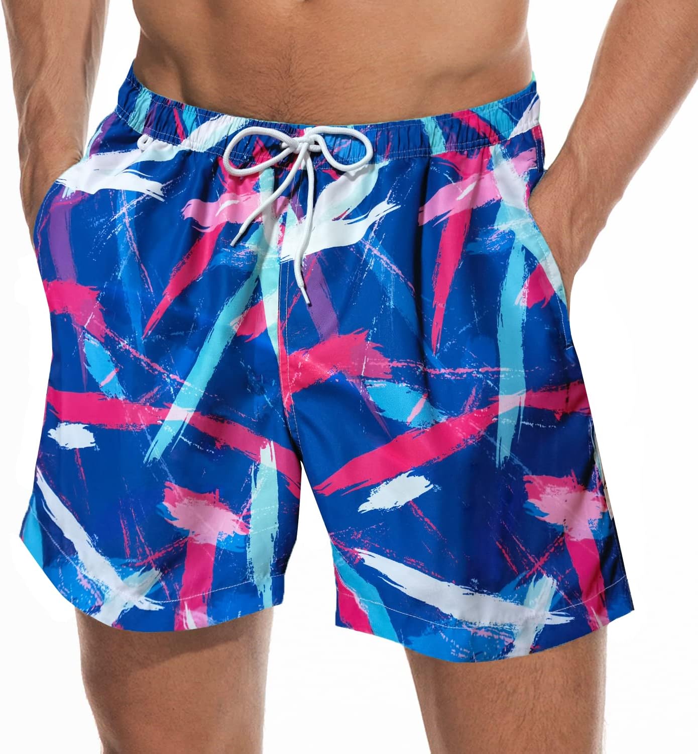 Beach Shorts Swim Trunks Quick Dry Men's Bathing Suit with Mesh Lining - Picture 92 of 111