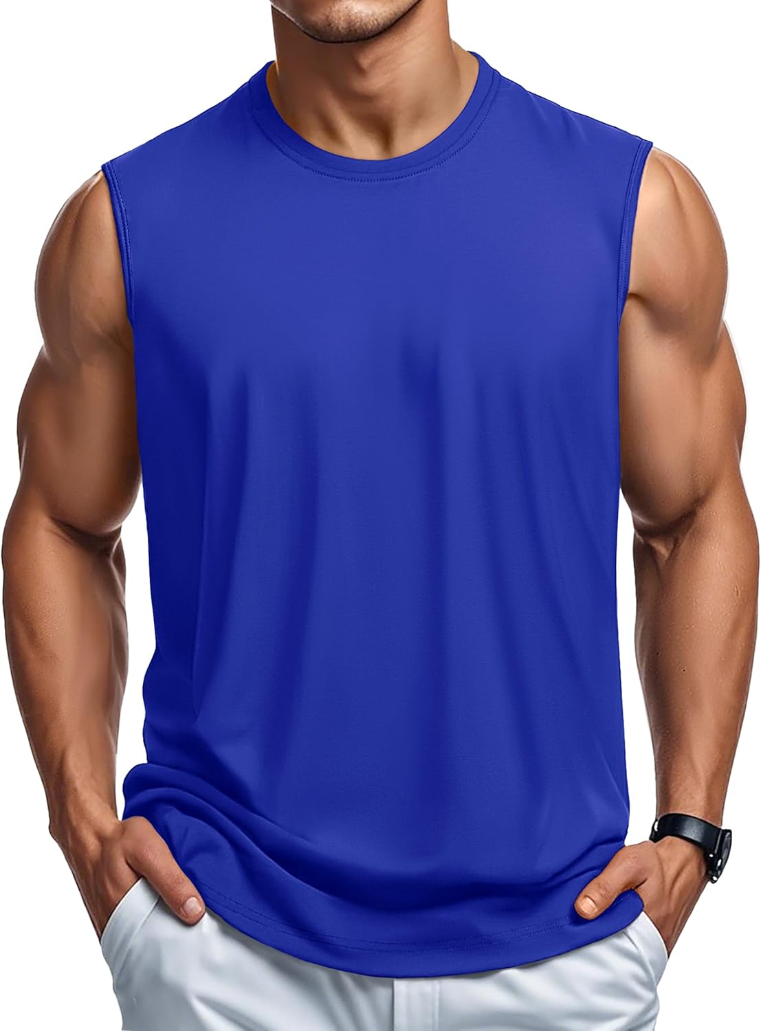 Herren Tank Top Baumwolle Muskel Training Gym Shirts Freizeit Ärmellos Shirts - Bild 135 von 197