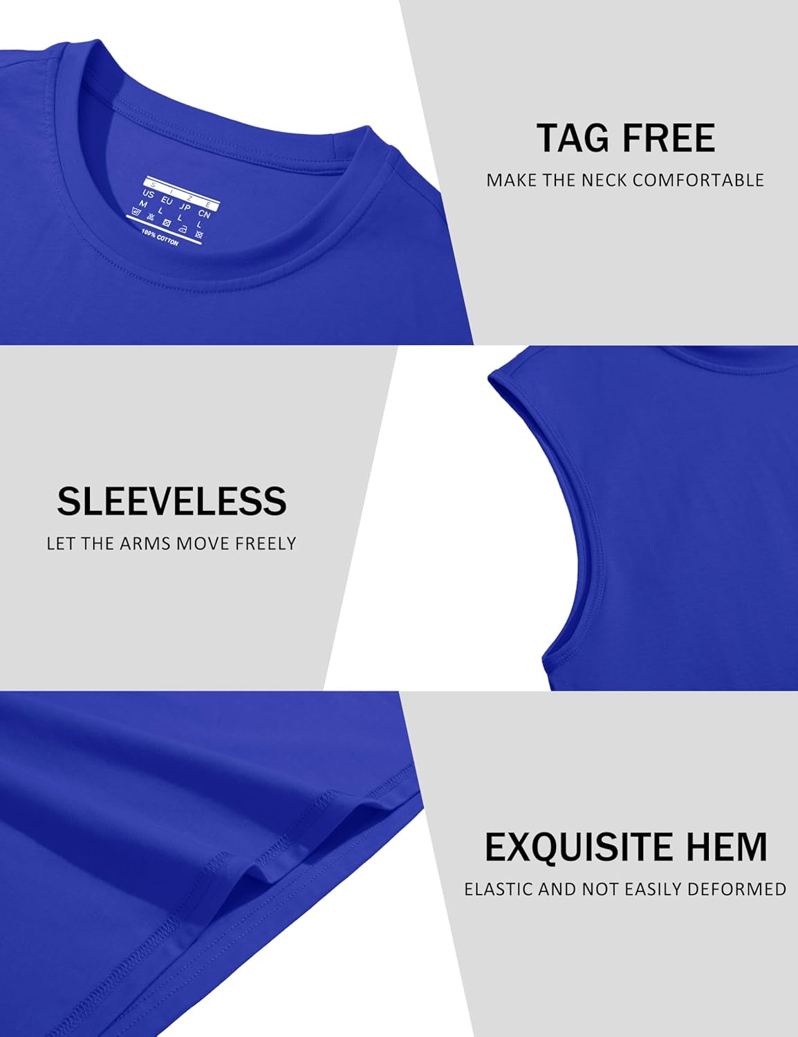 Herren Tank Top Baumwolle Muskel Training Gym Shirts Freizeit Ärmellos Shirts - Bild 138 von 197