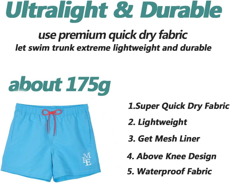 Beach Shorts Swim Trunks Quick Dry Men's Bathing Suit with Mesh Lining - Picture 98 of 111