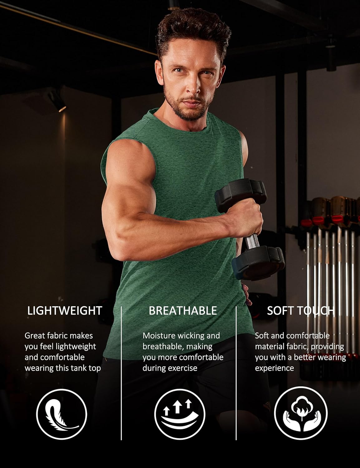 Herren Tank Top Baumwolle Muskel Training Gym Shirts Freizeit Ärmellos Shirts - Bild 144 von 197