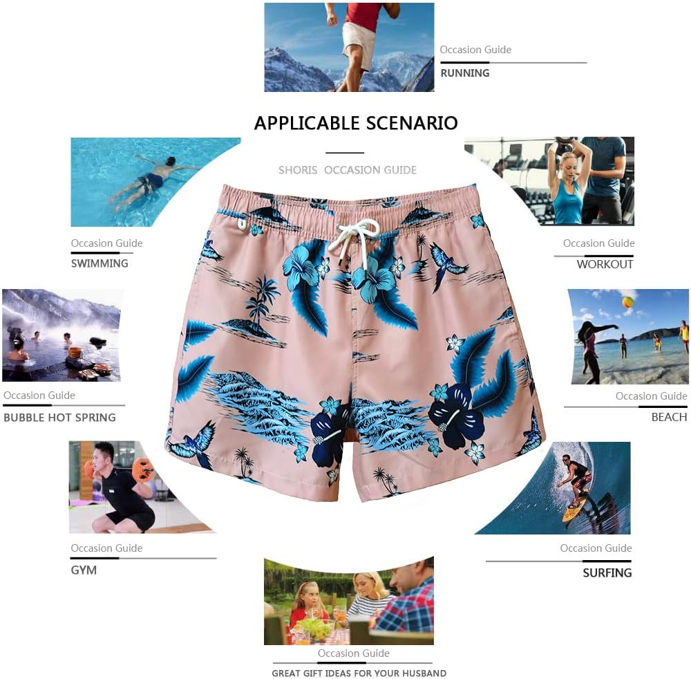 Beach Shorts Swim Trunks Quick Dry Men's Bathing Suit with Mesh Lining - Picture 105 of 111