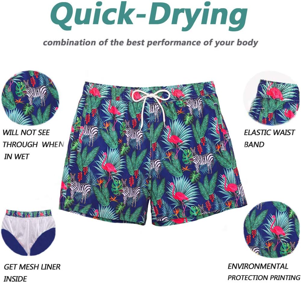 Beach Shorts Swim Trunks Quick Dry Men's Bathing Suit with Mesh Lining - Picture 109 of 111