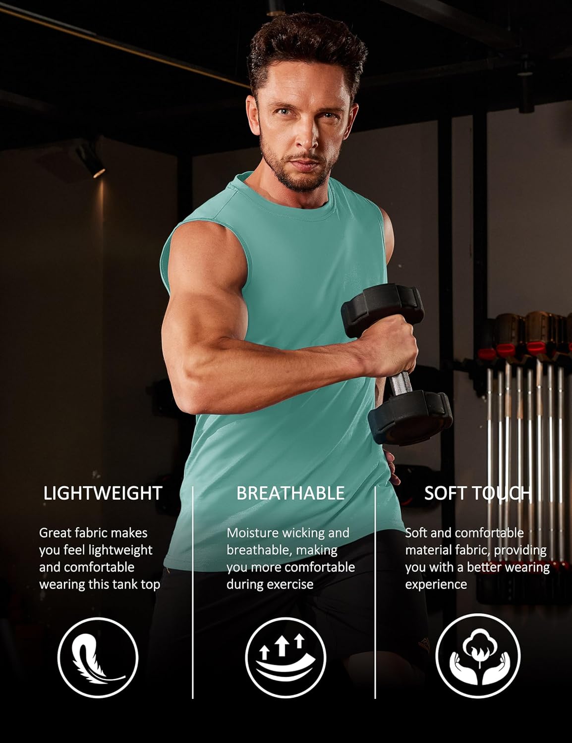 Herren Tank Top Baumwolle Muskel Training Gym Shirts Freizeit Ärmellos Shirts - Bild 151 von 197