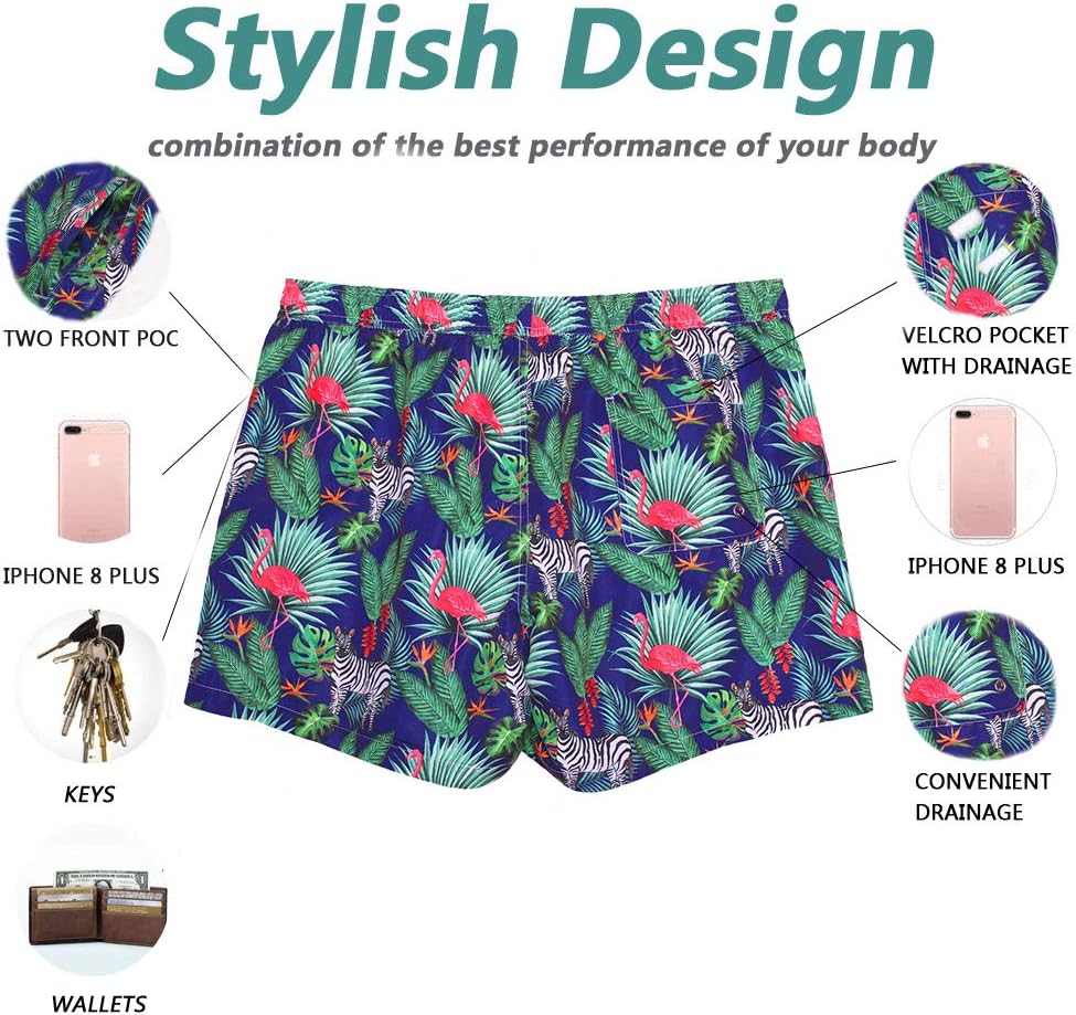 Beach Shorts Swim Trunks Quick Dry Men's Bathing Suit with Mesh Lining - Picture 110 of 111