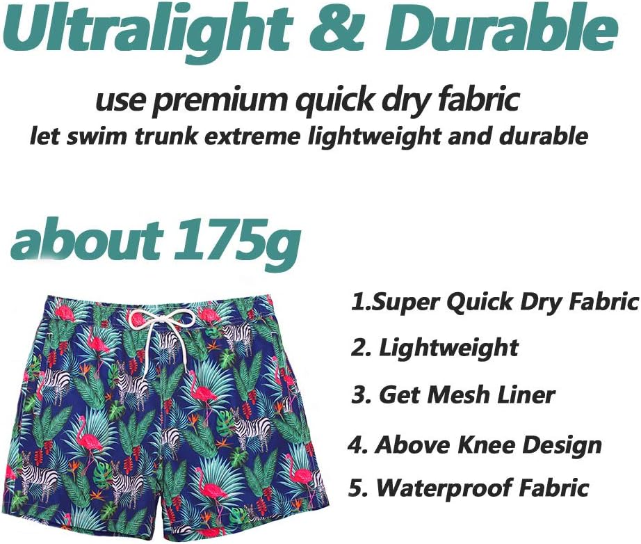 Beach Shorts Swim Trunks Quick Dry Men's Bathing Suit with Mesh Lining - Picture 111 of 111