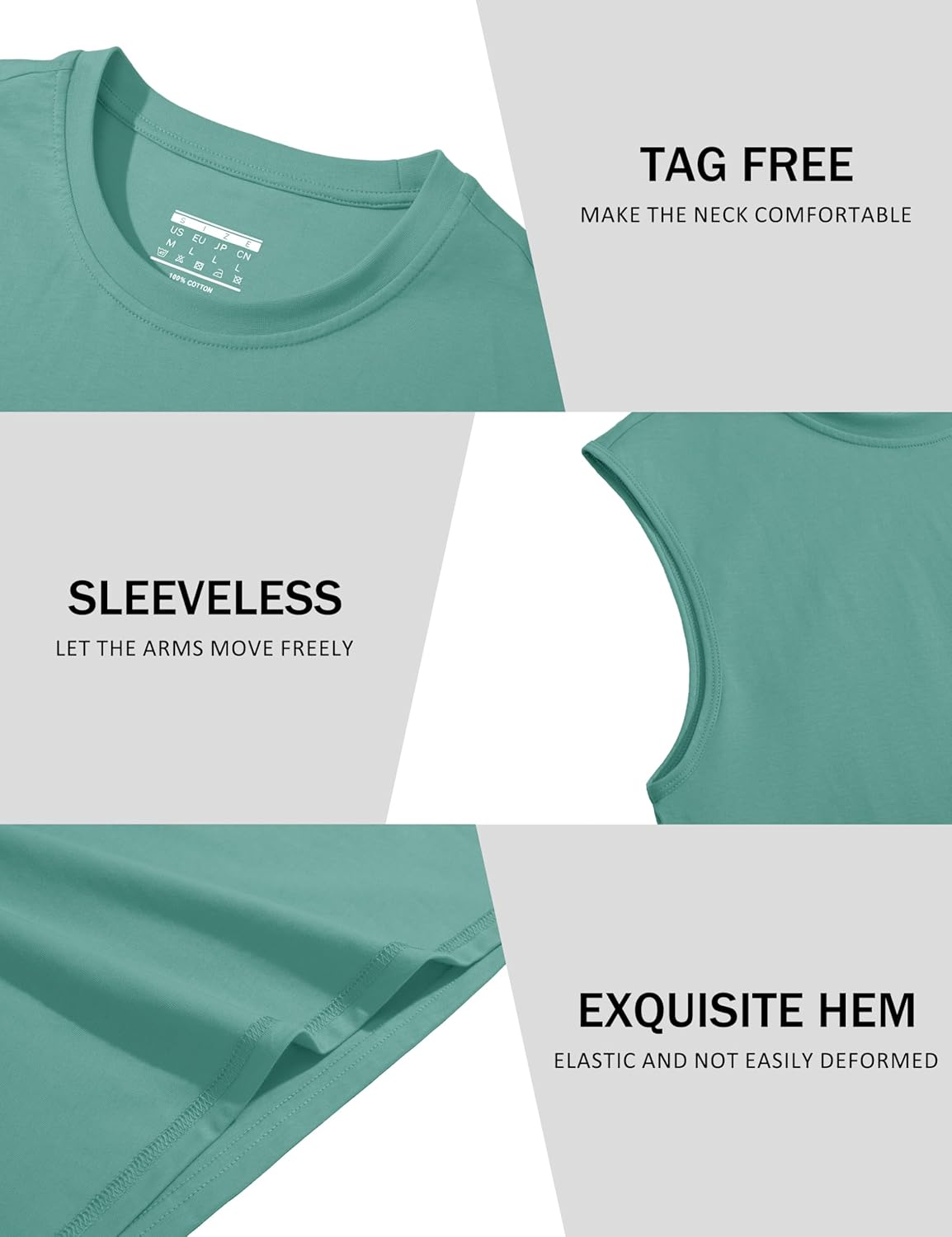 Herren Tank Top Baumwolle Muskel Training Gym Shirts Freizeit Ärmellos Shirts - Bild 153 von 197
