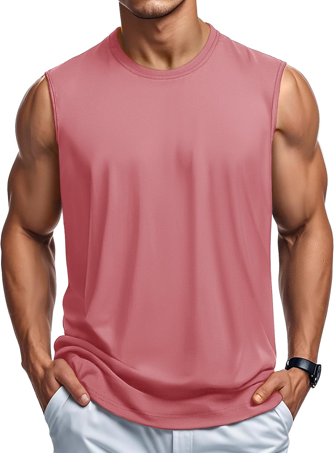 Herren Tank Top Baumwolle Muskel Training Gym Shirts Freizeit Ärmellos Shirts - Bild 156 von 197