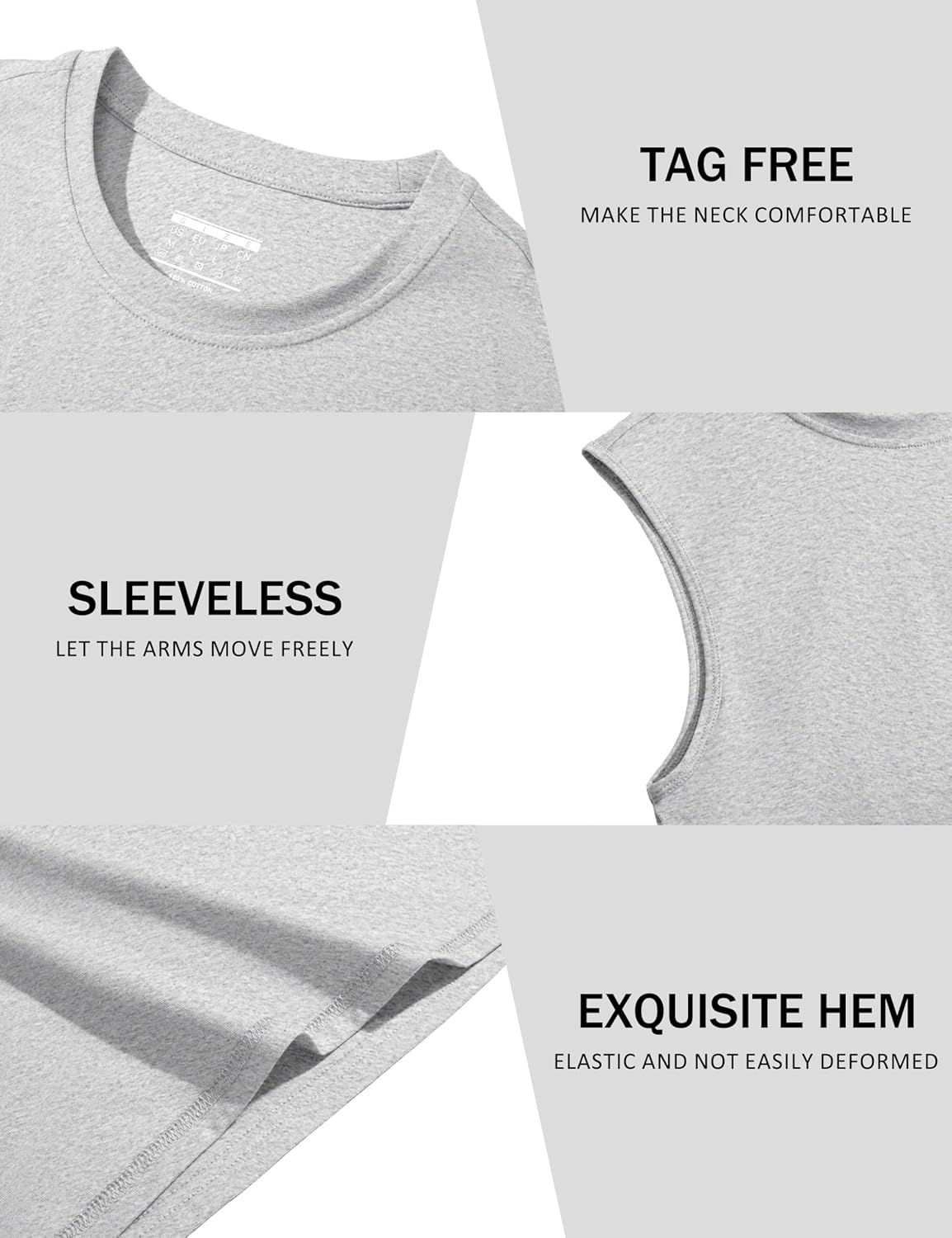 Herren Tank Top Baumwolle Muskel Training Gym Shirts Freizeit Ärmellos Shirts - Bild 167 von 197