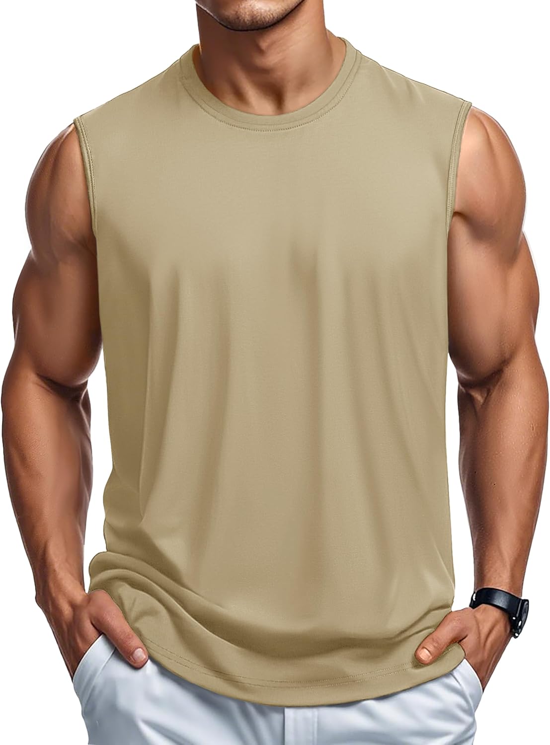Herren Tank Top Baumwolle Muskel Training Gym Shirts Freizeit Ärmellos Shirts - Bild 184 von 197
